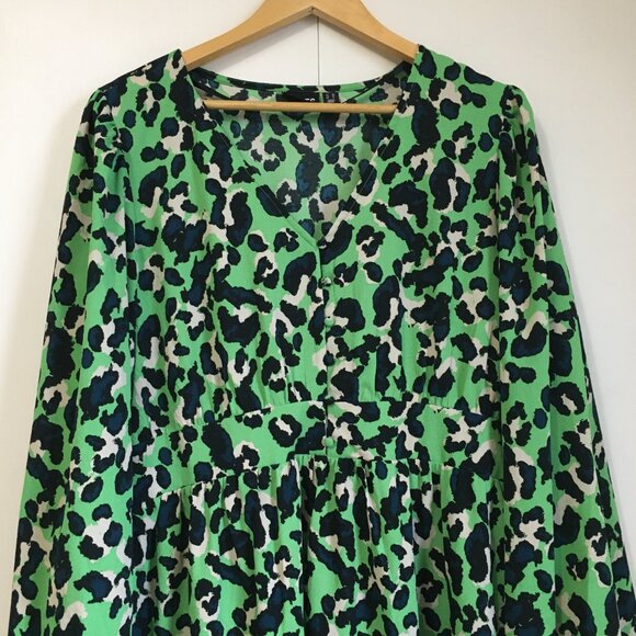 Pieces Darsy Punky Green Coquette Rosette Midi Dress - Picture 4 of 16